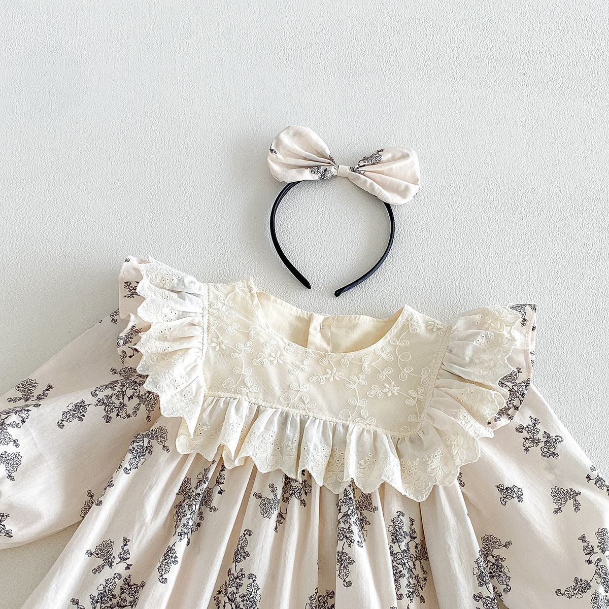 （Pre Order 2 Weeks）Sisters Fall Floral Lace Ruffle Dress&Romper