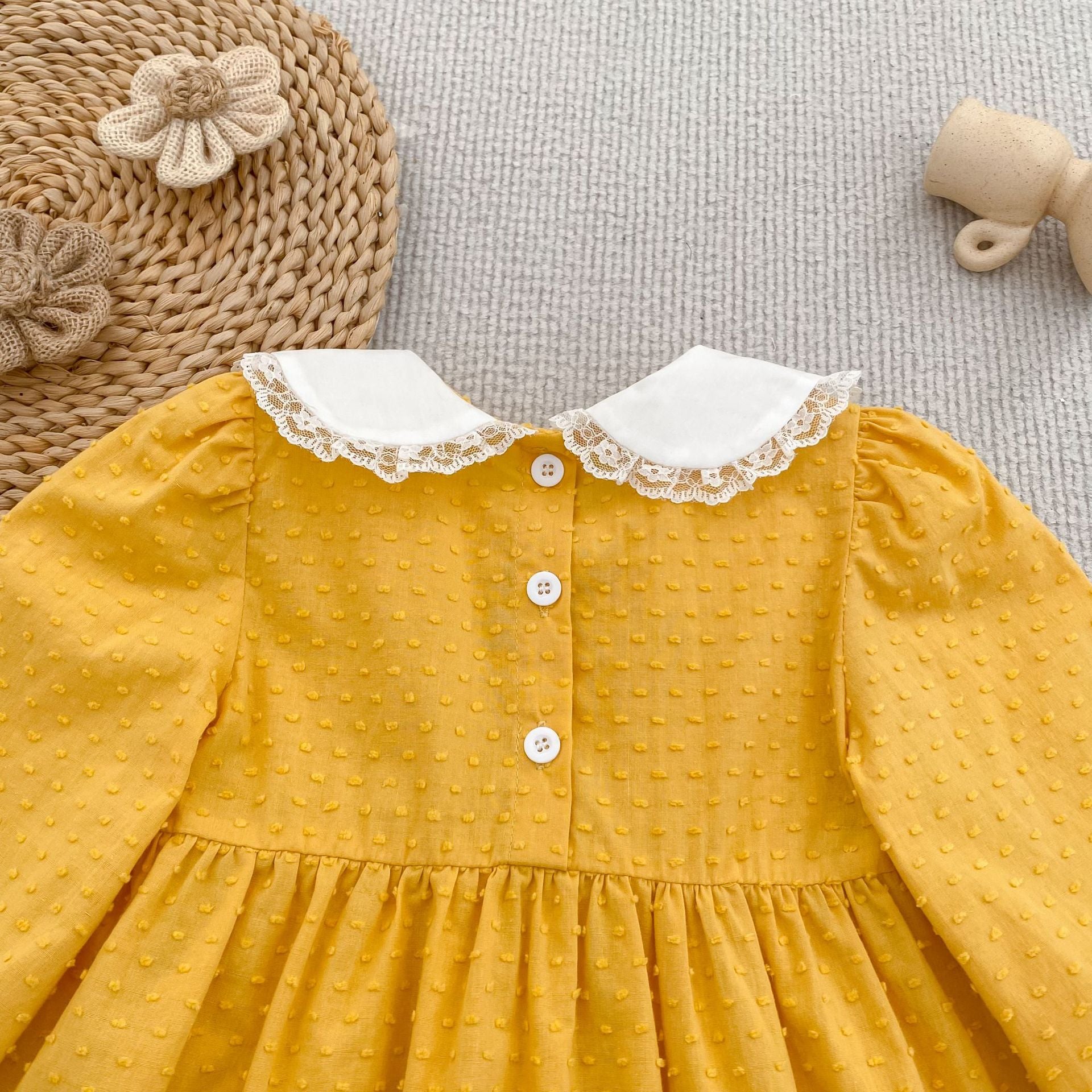 （Pre Order 2 Weeks）Sisters Fall Baby Collar Smocked Dress&Romper