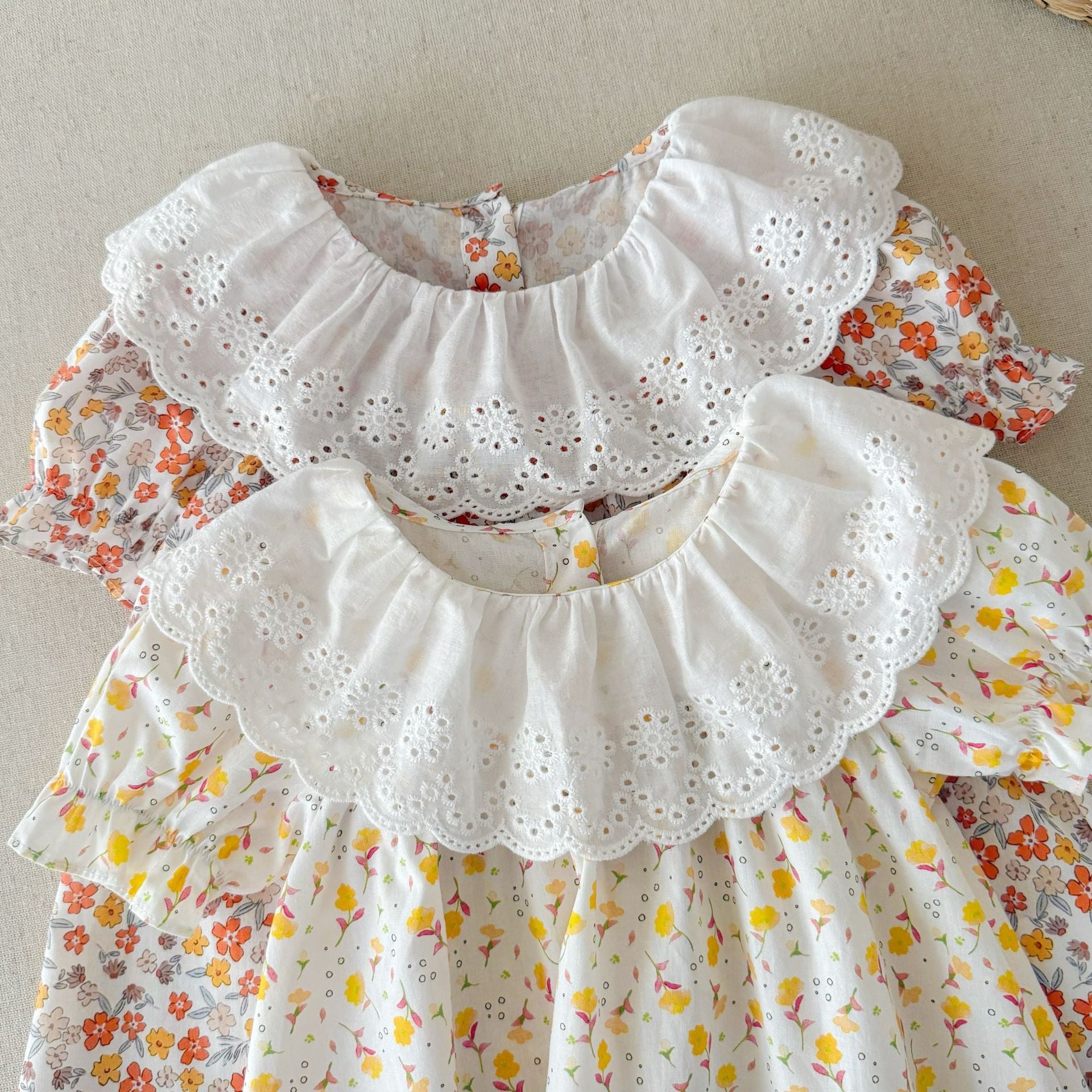（Pre Order 2 Weeks）Girls Floral Print Ruffle Collar Dress