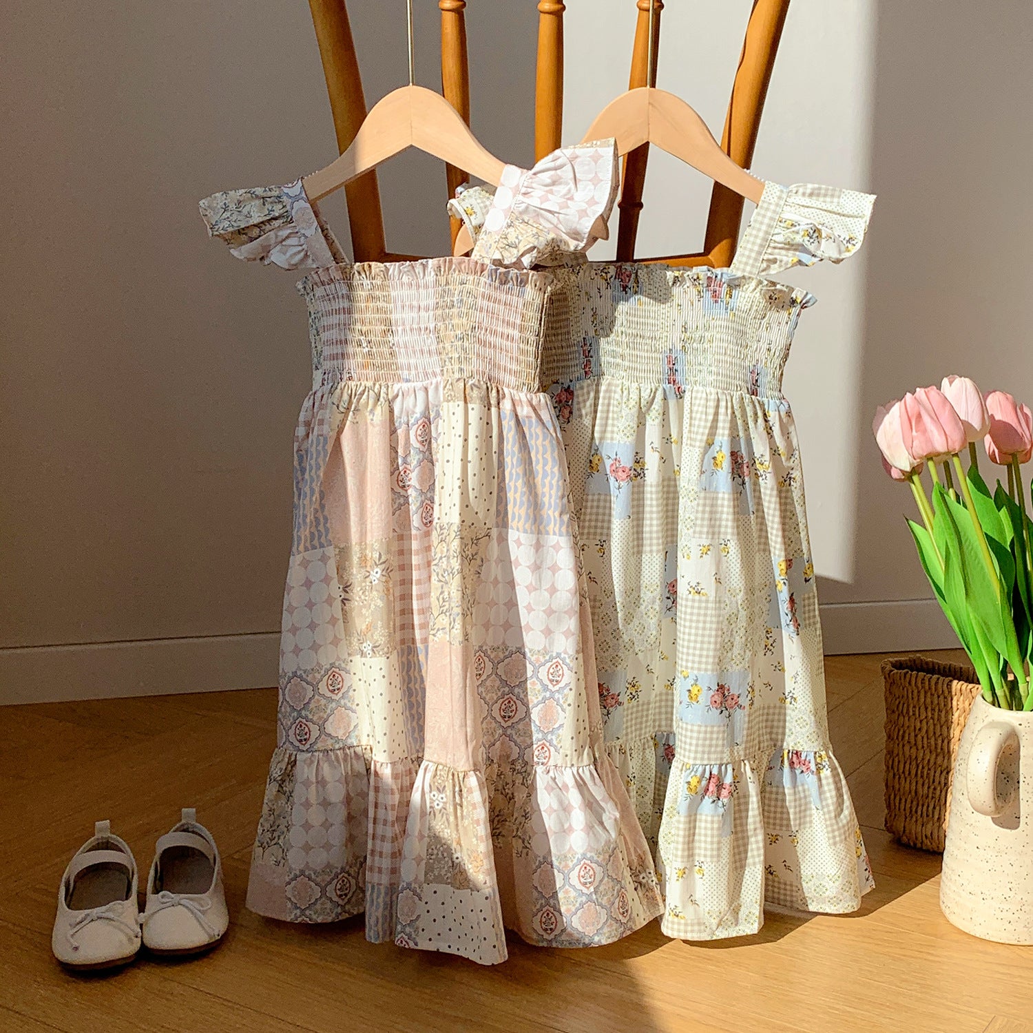 （In Production）Girls Spring&Summer Print Smocked Dress