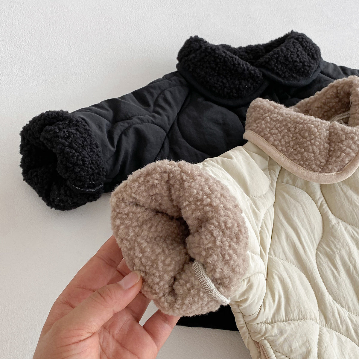 （Pre Order 2 Weeks）Girls Sherpa Collar Quilted Winter Jacket