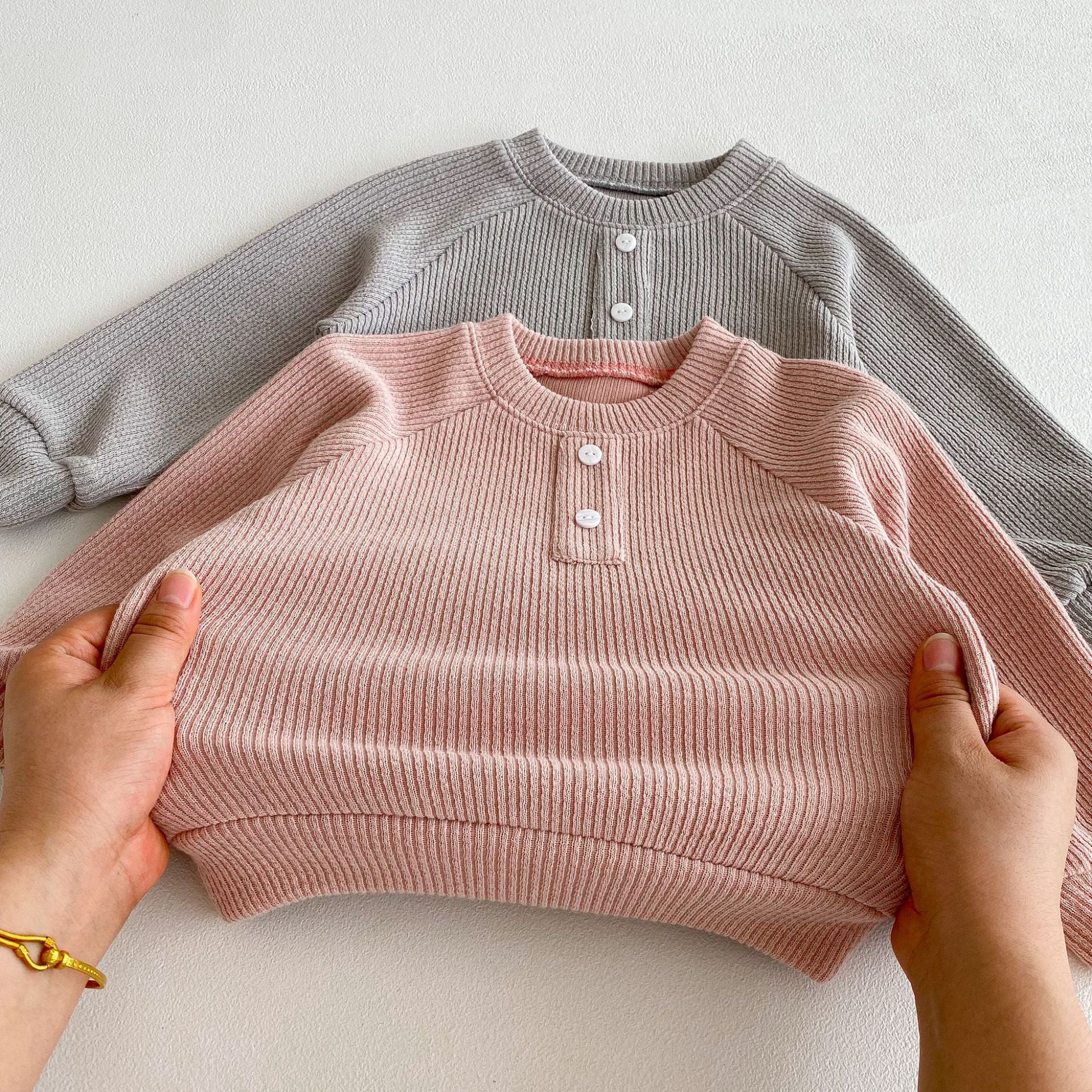 （Pre Order 2 Weeks）Girls Fall Solid Color Sweatshirt Set