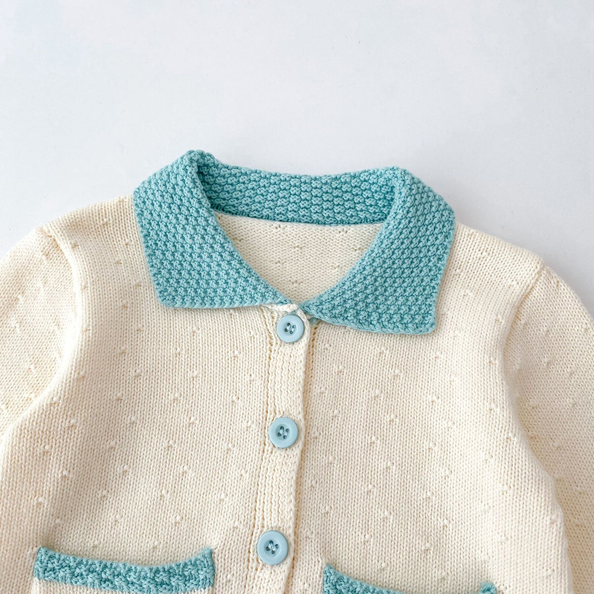 （Pre Order 2 Weeks）Kids Fall Bear Embroidery Sweater Cardigan with Pockets