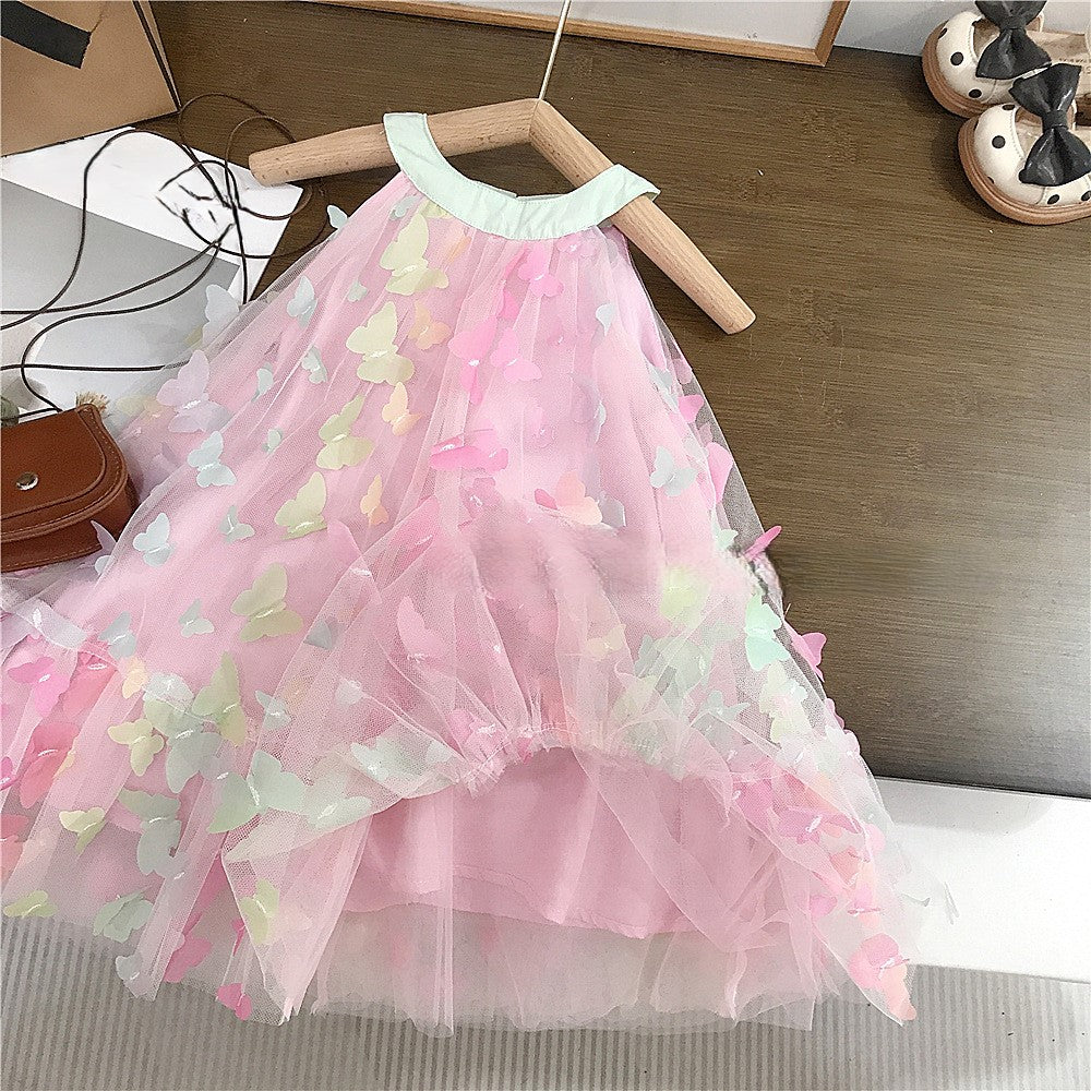 （In Production）Girls Spring&Summer Colorful Butterfly Tulle Dress