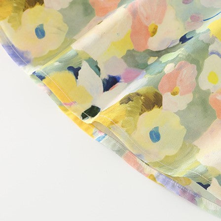 （In Production）Girls Spring and Summer Floral Print Cotton Dress