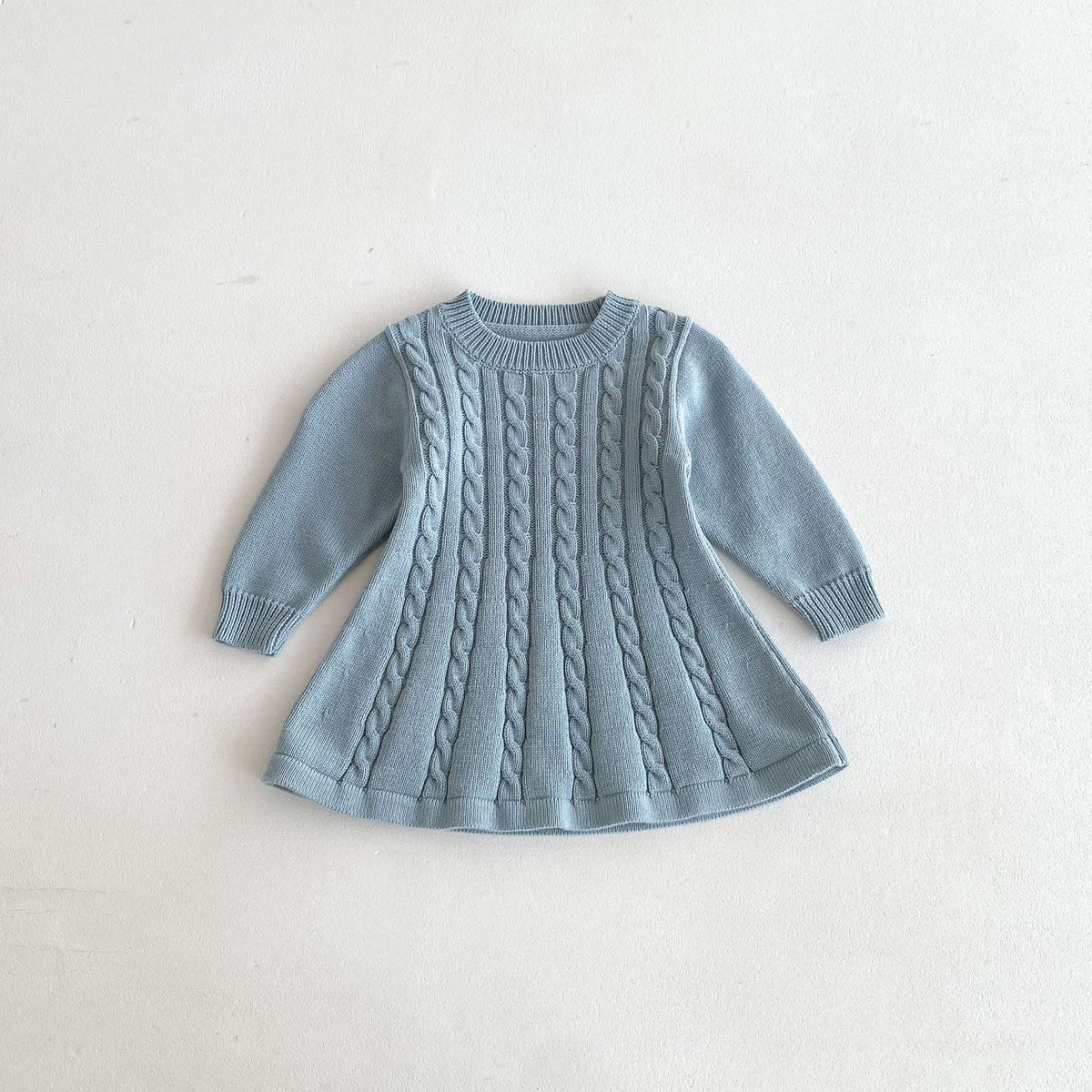 （Pre Order 2 Weeks）Girls Fall Cable Knit Long Sleeve Dress