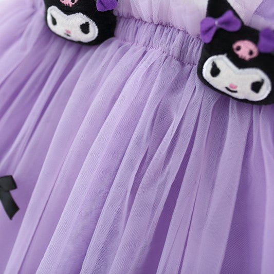 （Pre Order）Girls Spring and Summer Cartoon Purple Tulle Dress