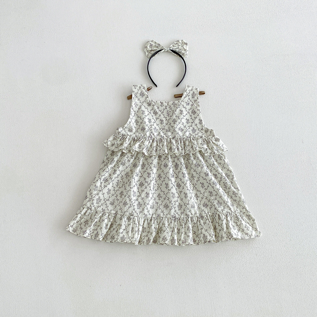 （In Production）Sisters Summer Ruffle Bow Dress&Romper