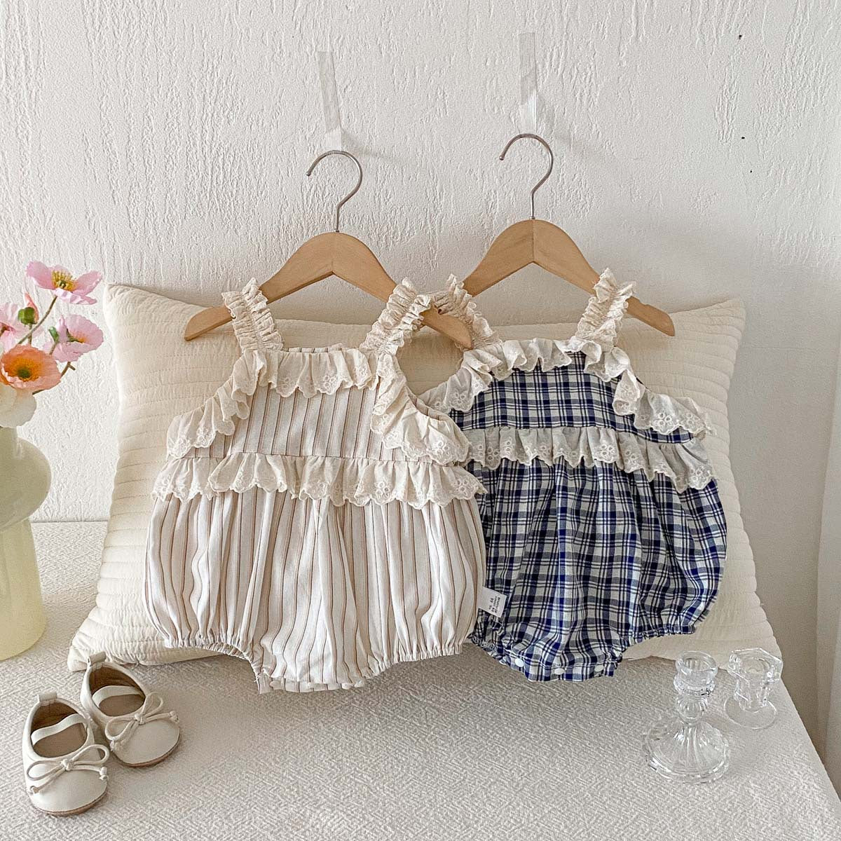 （In Production）Toddler Girls Spring&Summer Lace Ruffle Romper