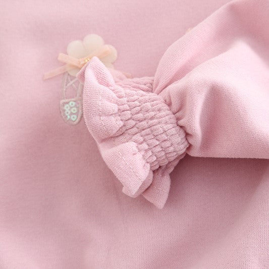 （In Production）Girls Fall&Winter Ballet Applique Ruffle Sweatshirt Suit