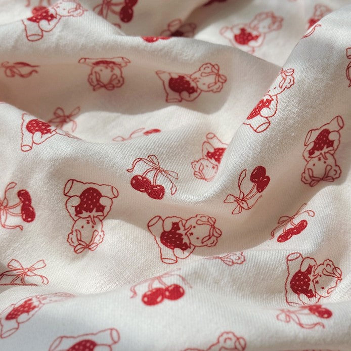 （In Production）One Pack(6 Pieces total)Sale Girls Fall Cherry Embroidery Scallop Dress