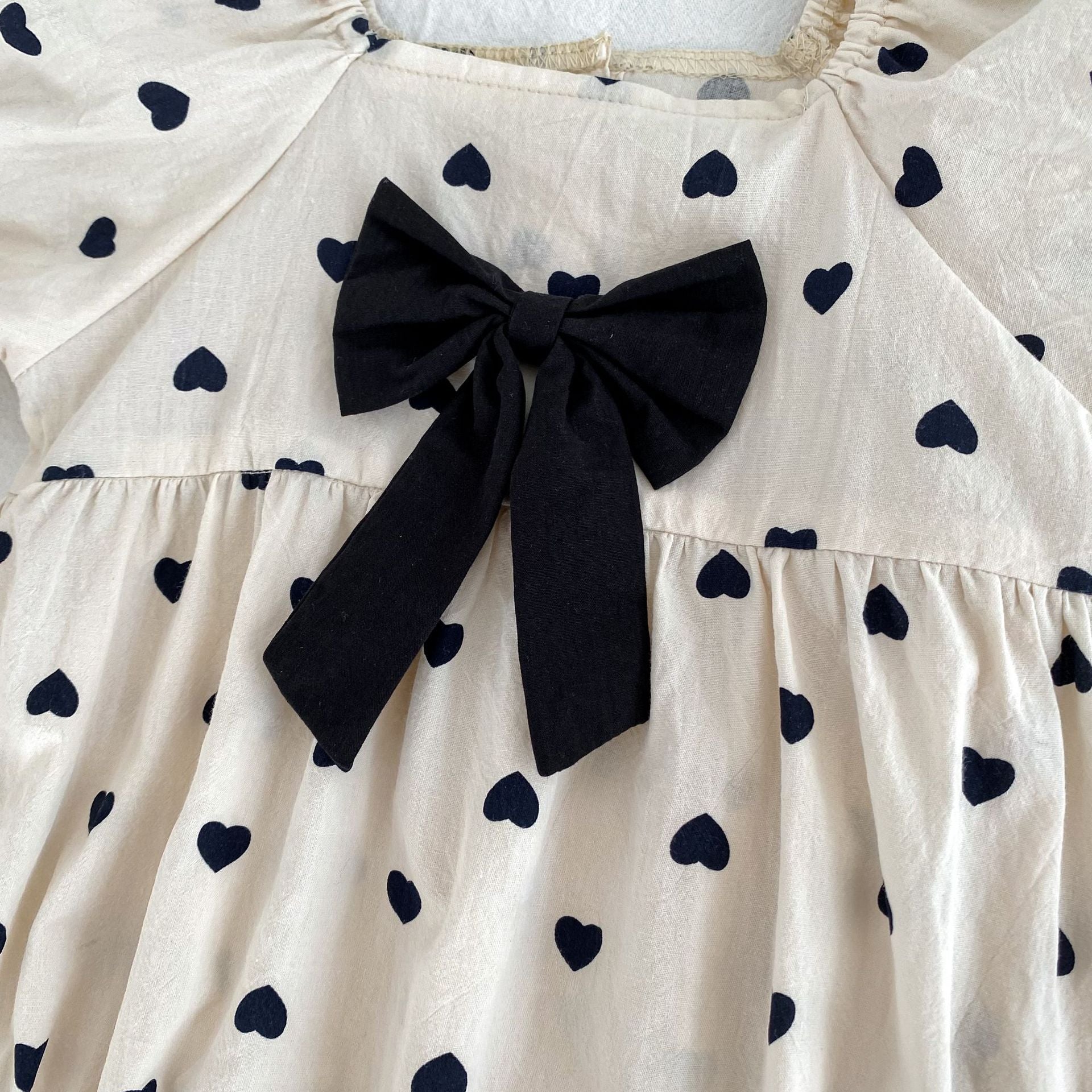 （Pre Order 2 Weeks）Sisters Love Printed Bow Tie Dress&Romper