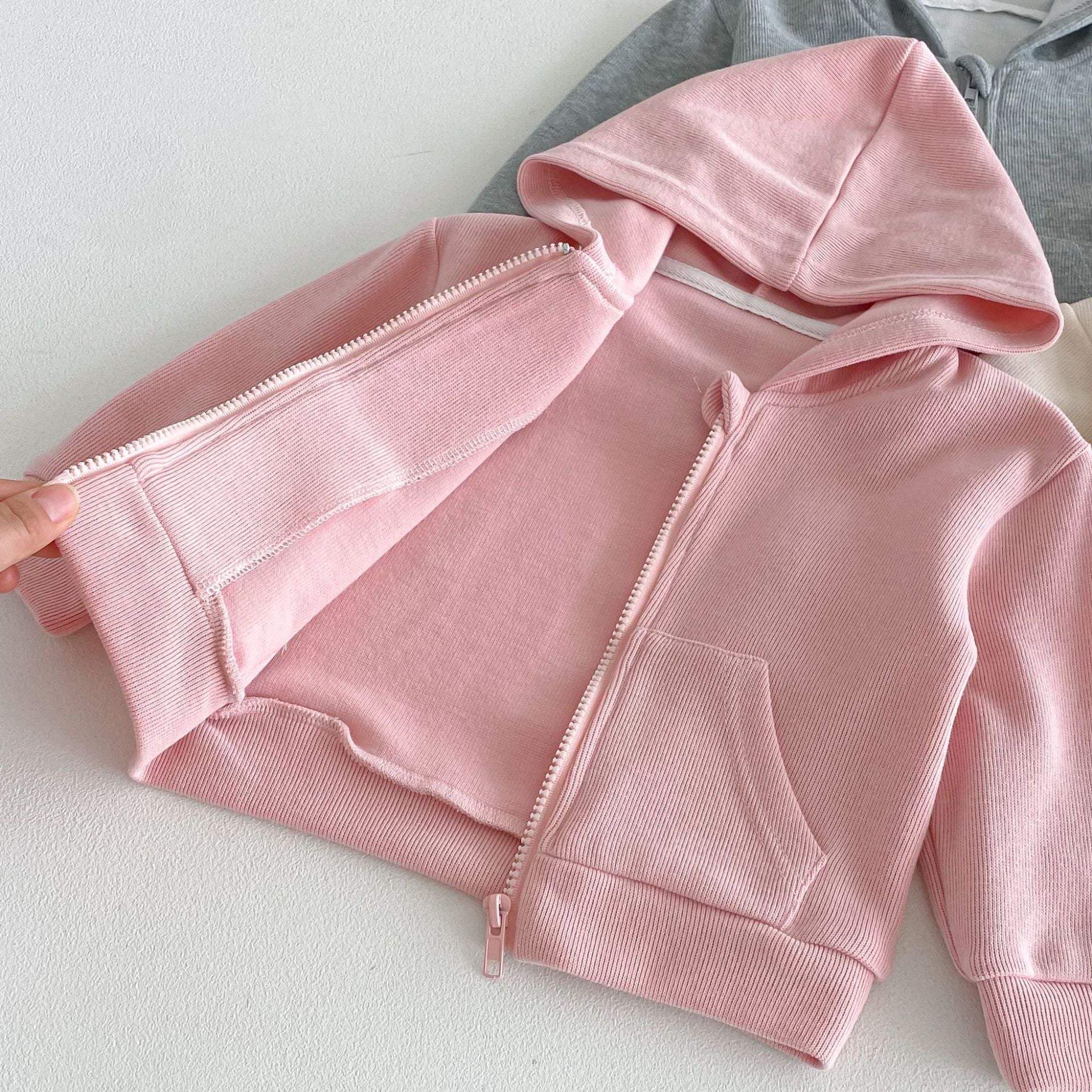（Pre Order 2 Weeks）Girls Fall Hooded Zipper Pullover Set