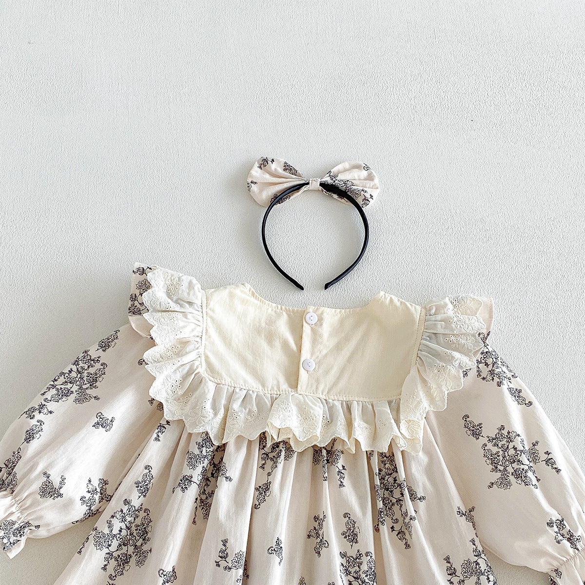 （Pre Order 2 Weeks）Sisters Fall Floral Lace Ruffle Dress&Romper