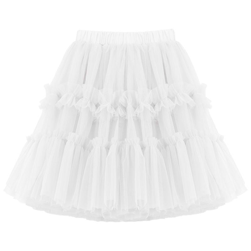 （Pre Order）Girls Plain Half-length Chiffon Skirt