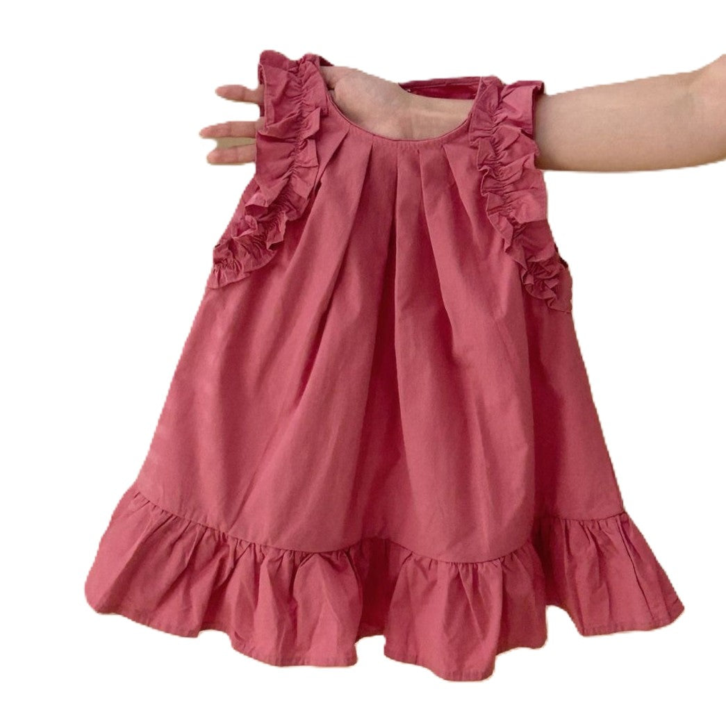 （In Production）Girls Spring and Summer Solid-color Lace Sleeveless Dress