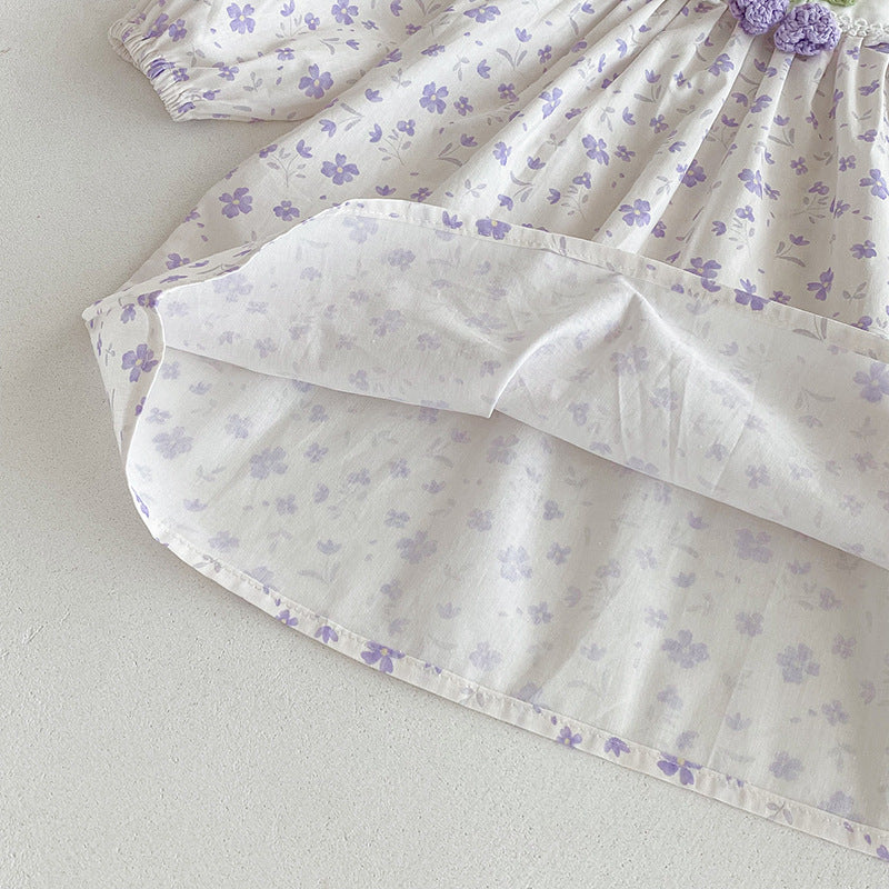 （Pre Order 2 Weeks）Sisters Fall Floral Print Lace Dress&Romper