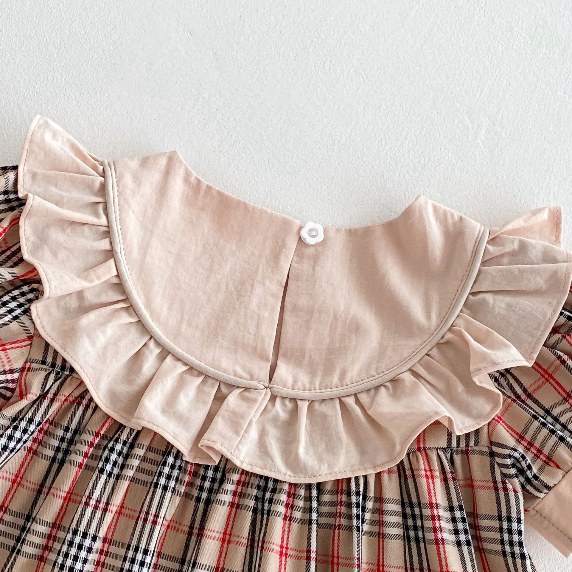 （Pre Order 2 Weeks）Girls Fall Bear Embroidery Ruffle Dress