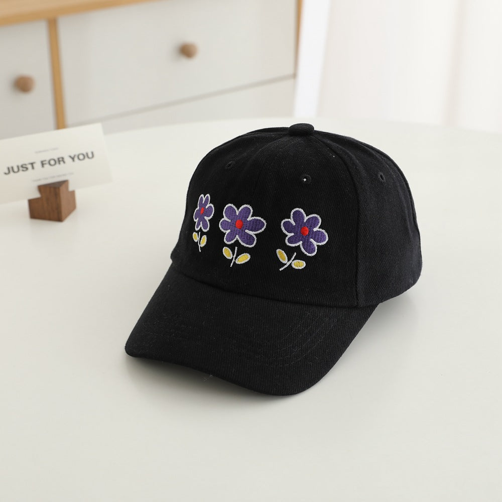 （Pre Order）Girls Spring&Summer Floral Embroidery Baseball Cap