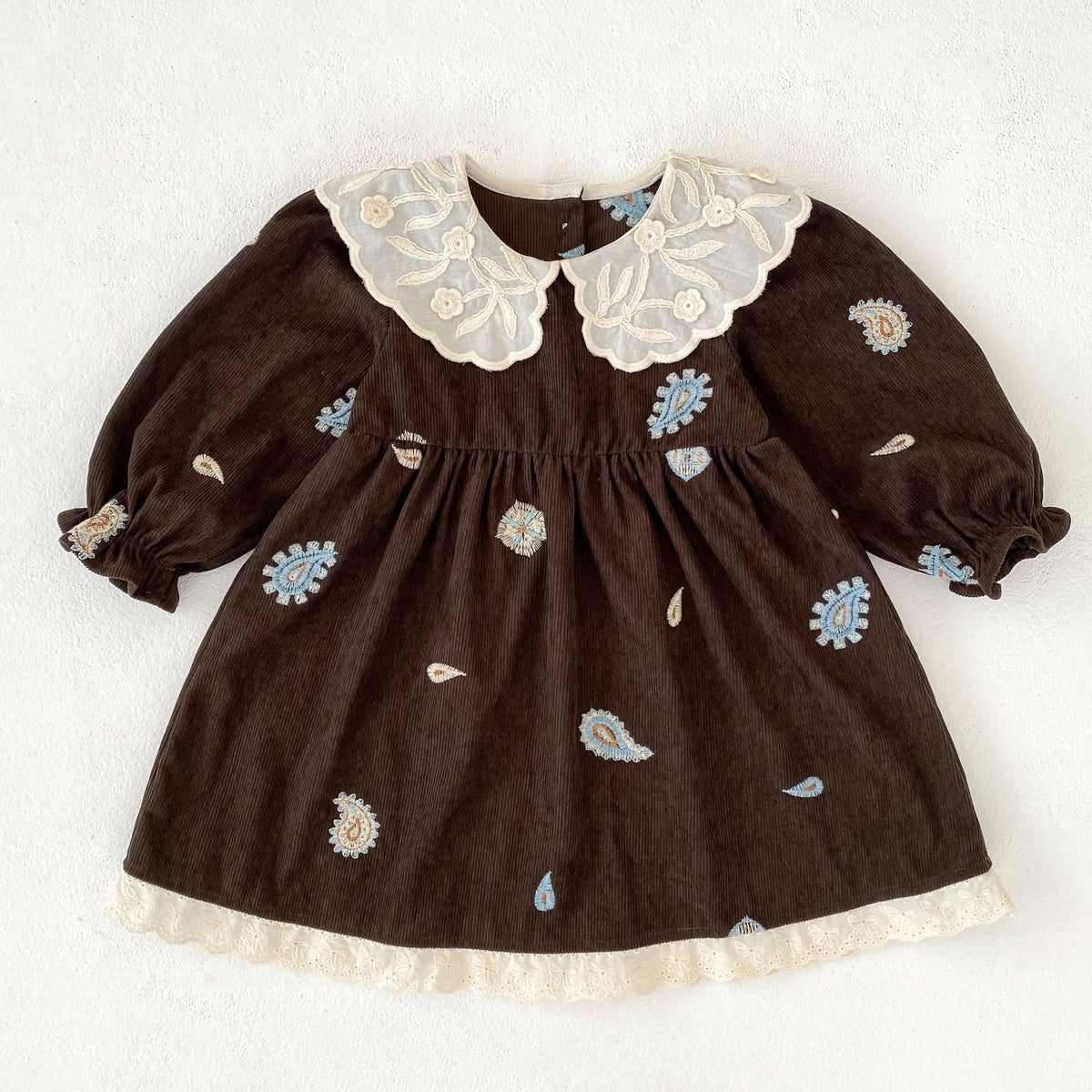 （Pre Order 2 Weeks）Sisters Fall Embroidery Corduroy Dress&Romper