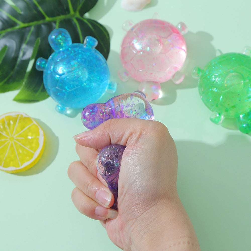 （Pre Order）Squishy Squeeze Glitter Turtle Toy
