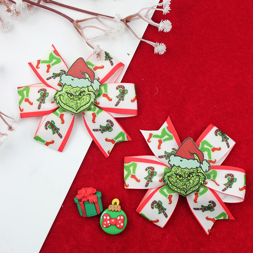 （Pre Order）Girls Christmas Bow-10 pairs in one package