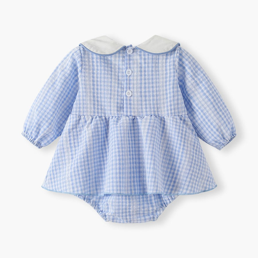 （In Production）Toddler Girls Spring Floral Embroidery Cotton Romper