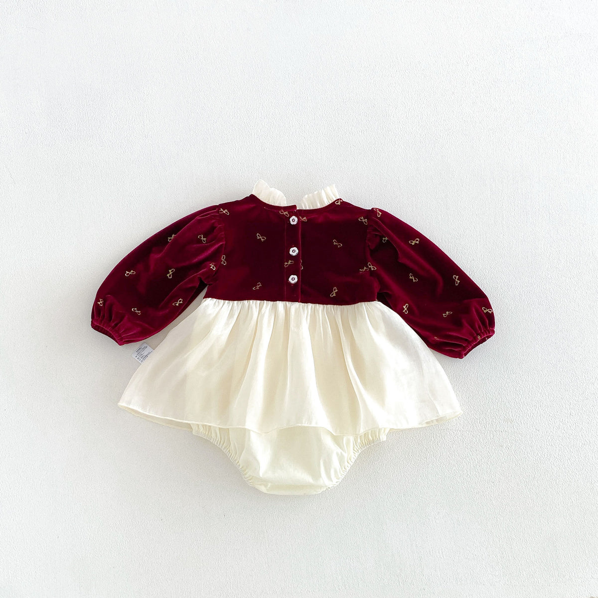 （Pre Order 2 Weeks）Toddler Girls Fall Bow Red Velvet Tulle Romper