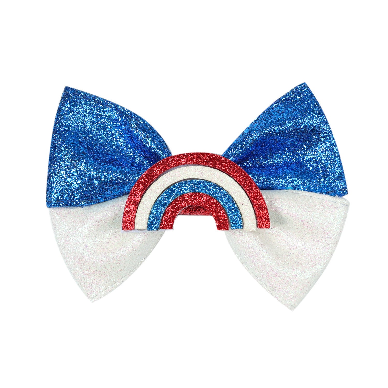 （Pre Order）Girls Patriotic Faux Leather Glitter Hair Clip