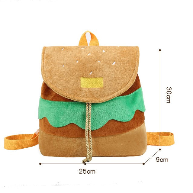 （Pre Order）Kids Summer Back To School Hamburger-shaped Backpack
