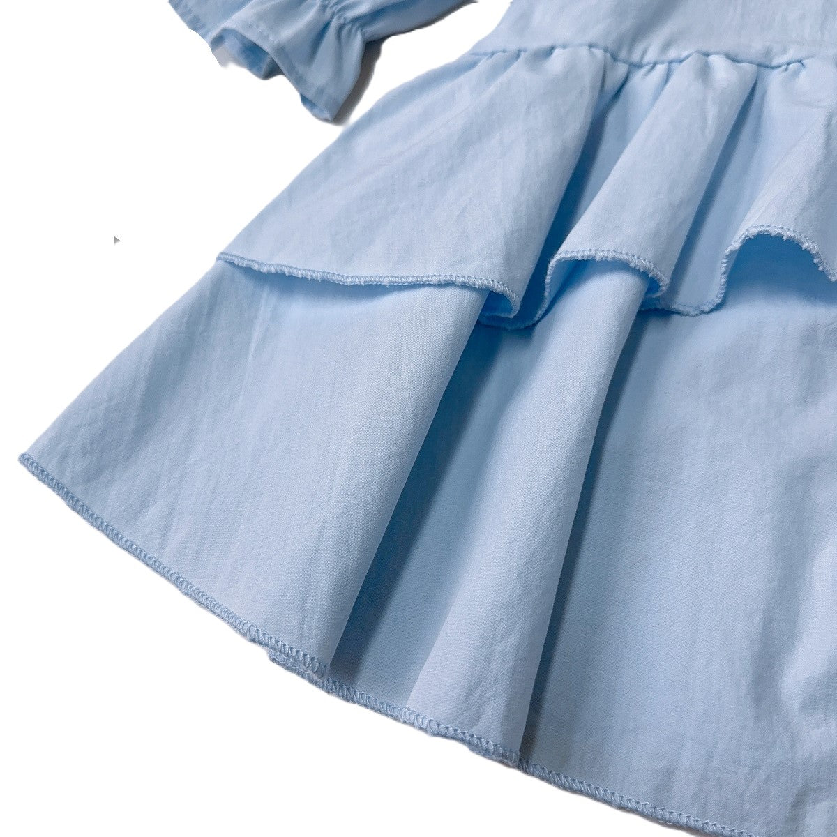 （In Production）Girls Fall&Winter Baby Blue Ruffle Dress