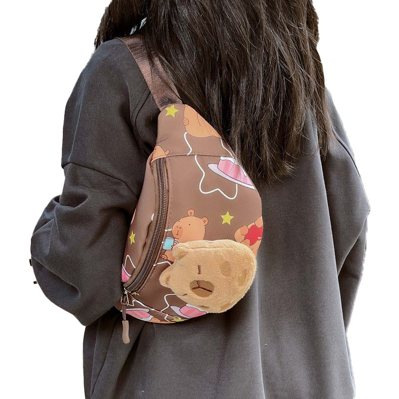 （Pre Order）Kids Cartoon Plush Toy Waist Bag