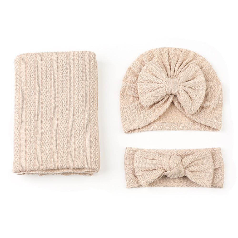 （Pre Order）Newborn Swaddle Blanket & Headwear Set