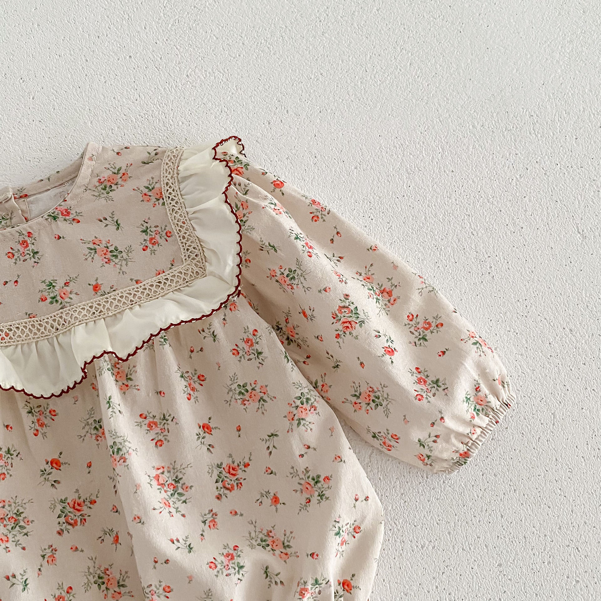 （Pre Order 2 Weeks）Toddler Girls Fall Floral Print Ruffle Romper