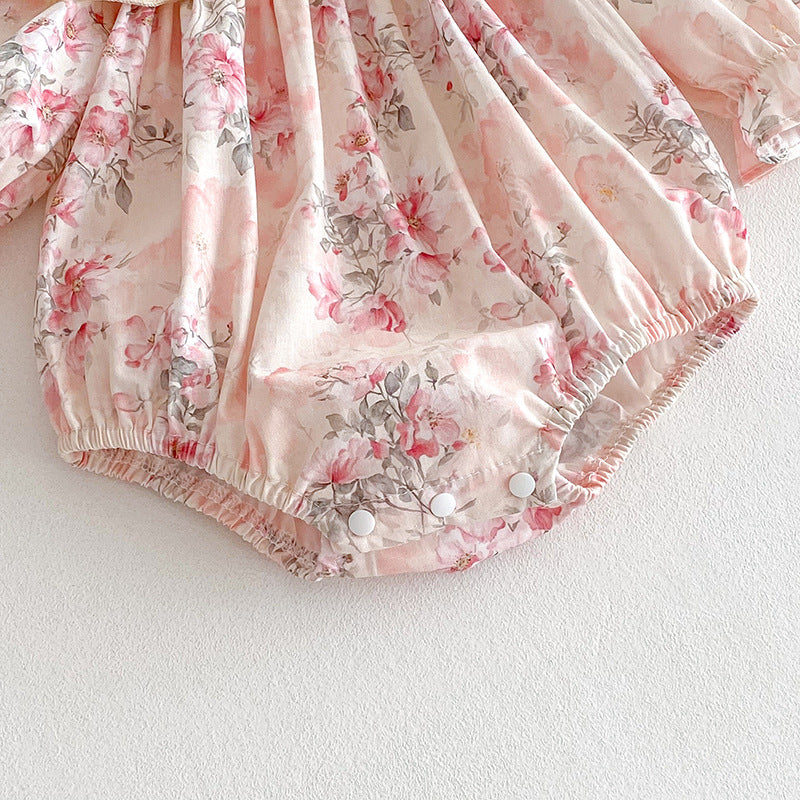 （In Production）Sisters Spring Floral Print Doll Collar Dress&Romper