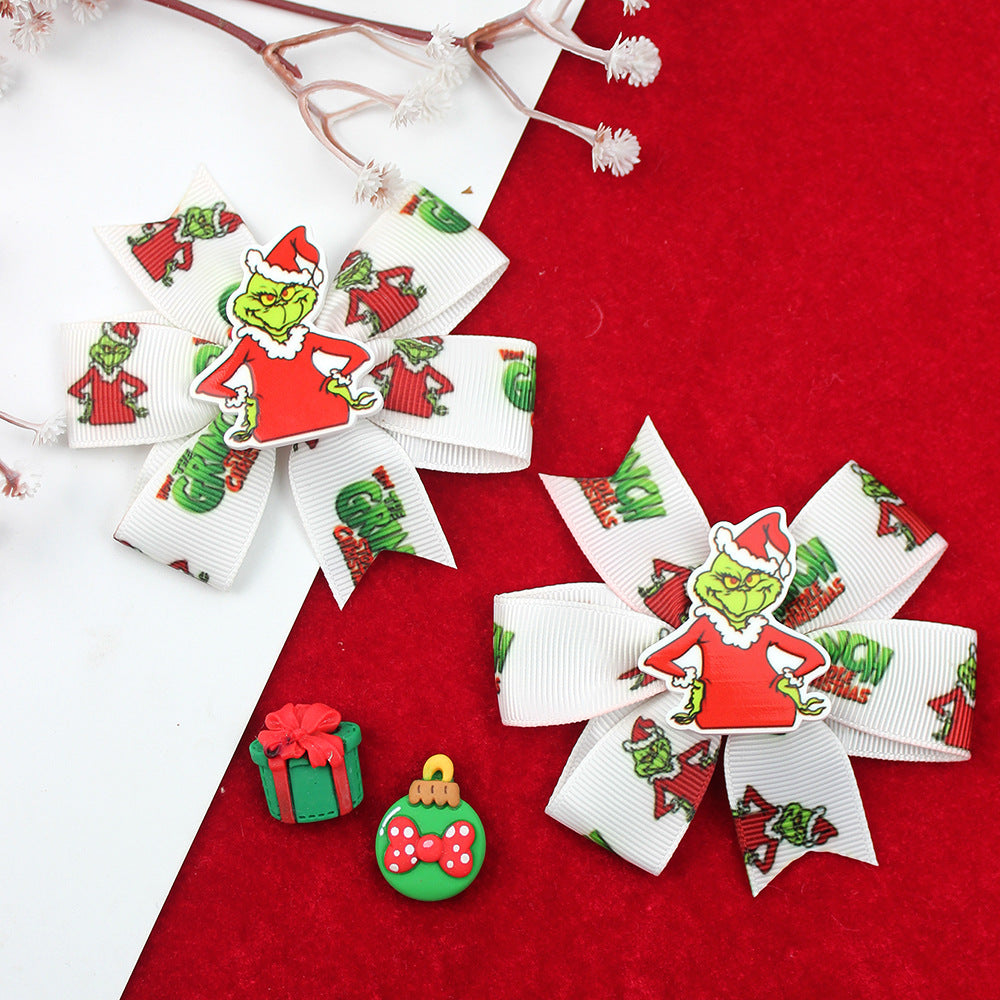 （Pre Order）Girls Christmas Bow-10 pairs in one package