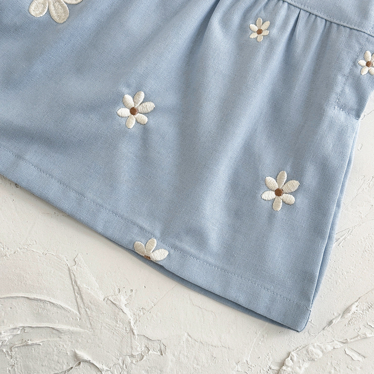 （In Production）One Pack(5 Pieces total)Sale Girls Summer Floral Embroidery Overall Dress