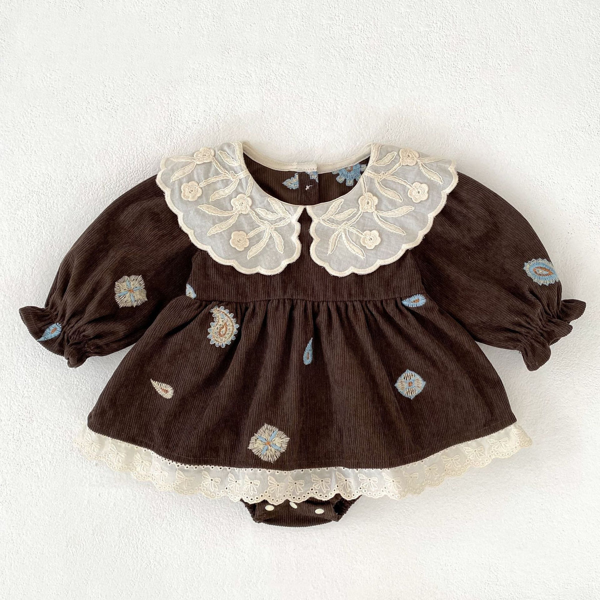 （Pre Order 2 Weeks）Sisters Fall Embroidery Corduroy Dress&Romper