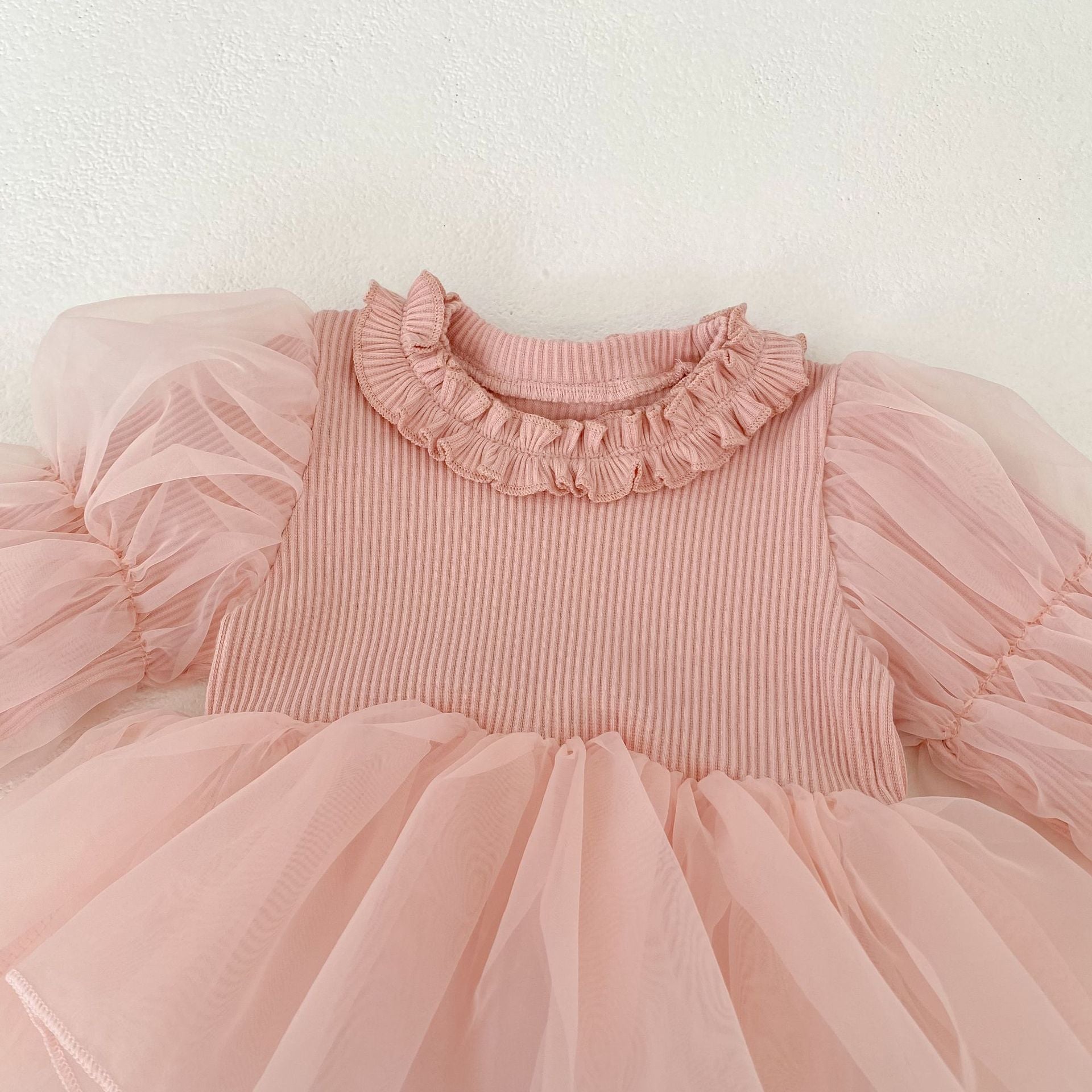 （Pre Order 2 Weeks）Sisters Fall Pink Tulle Dress&Romper
