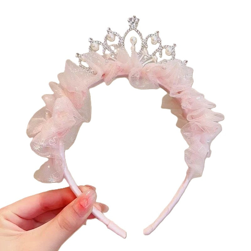 （Pre Order）Girls Princess Pearl Crown Headband