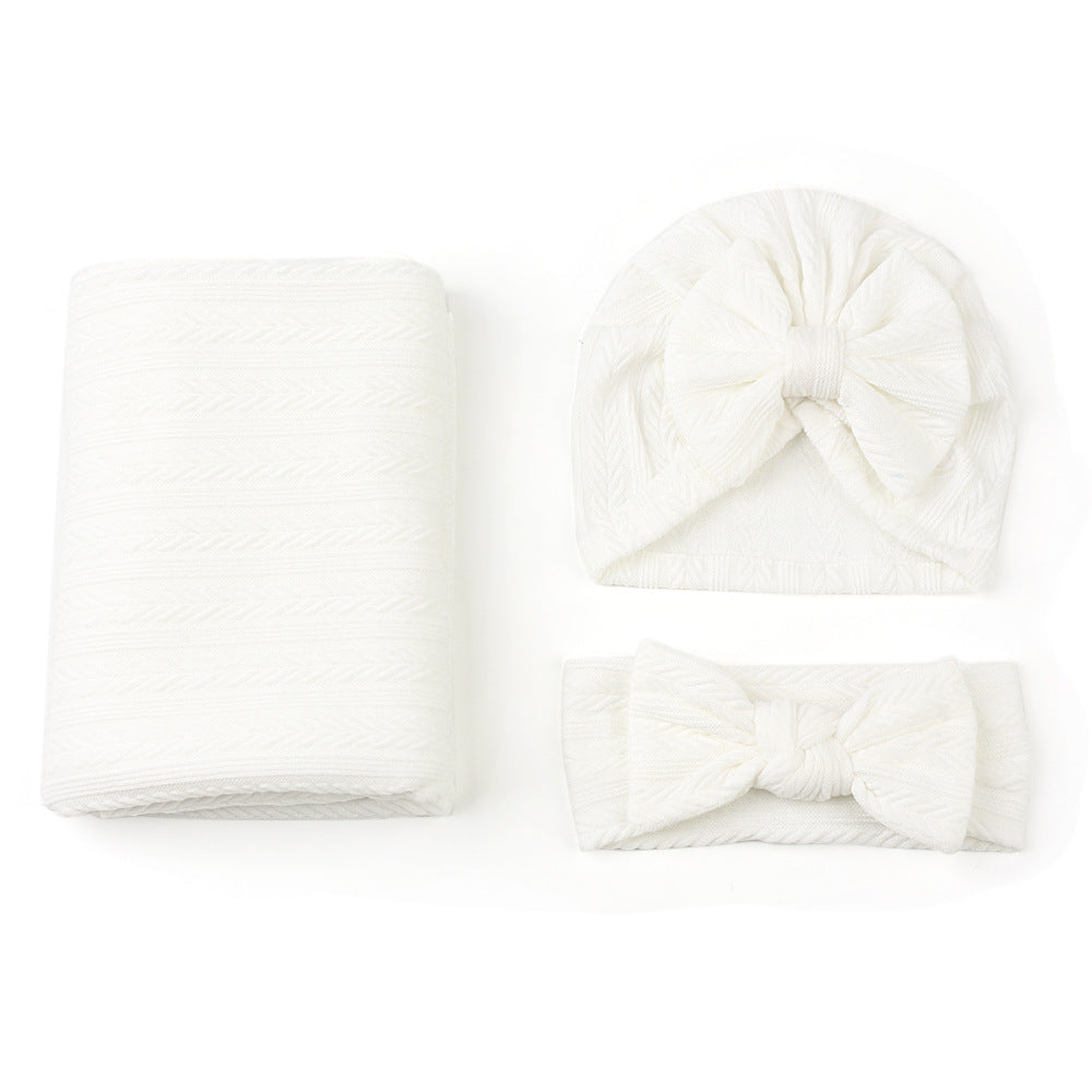（Pre Order）Newborn Swaddle Blanket & Headwear Set