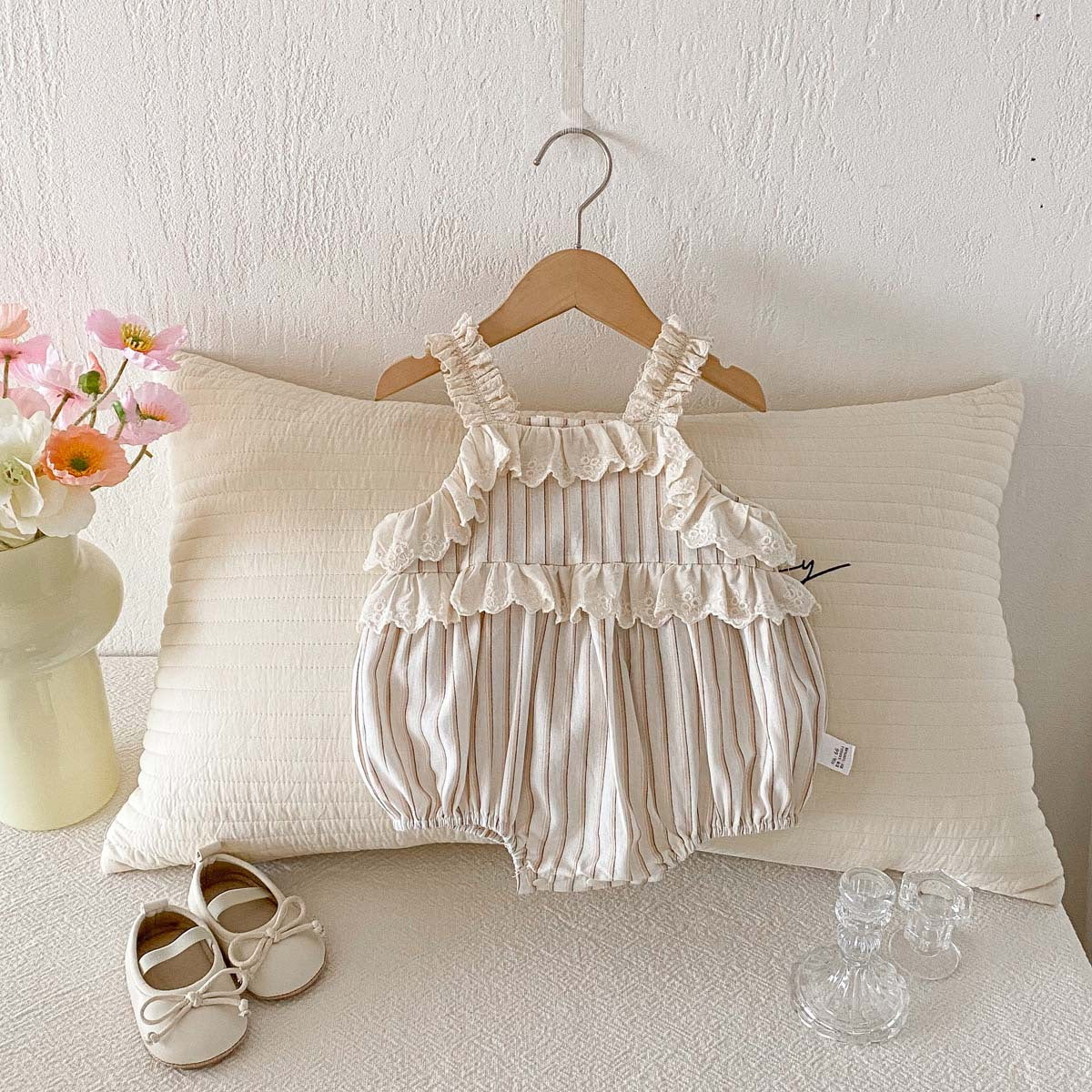 （In Production）Toddler Girls Spring&Summer Lace Ruffle Romper