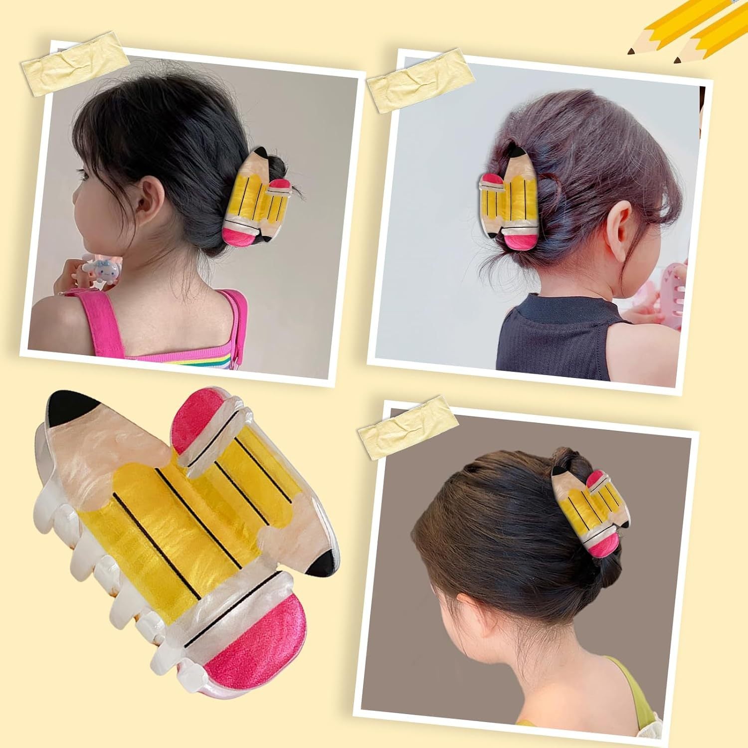 （Pre Order）Girls Summer Back To School Pencil Hair Clip
