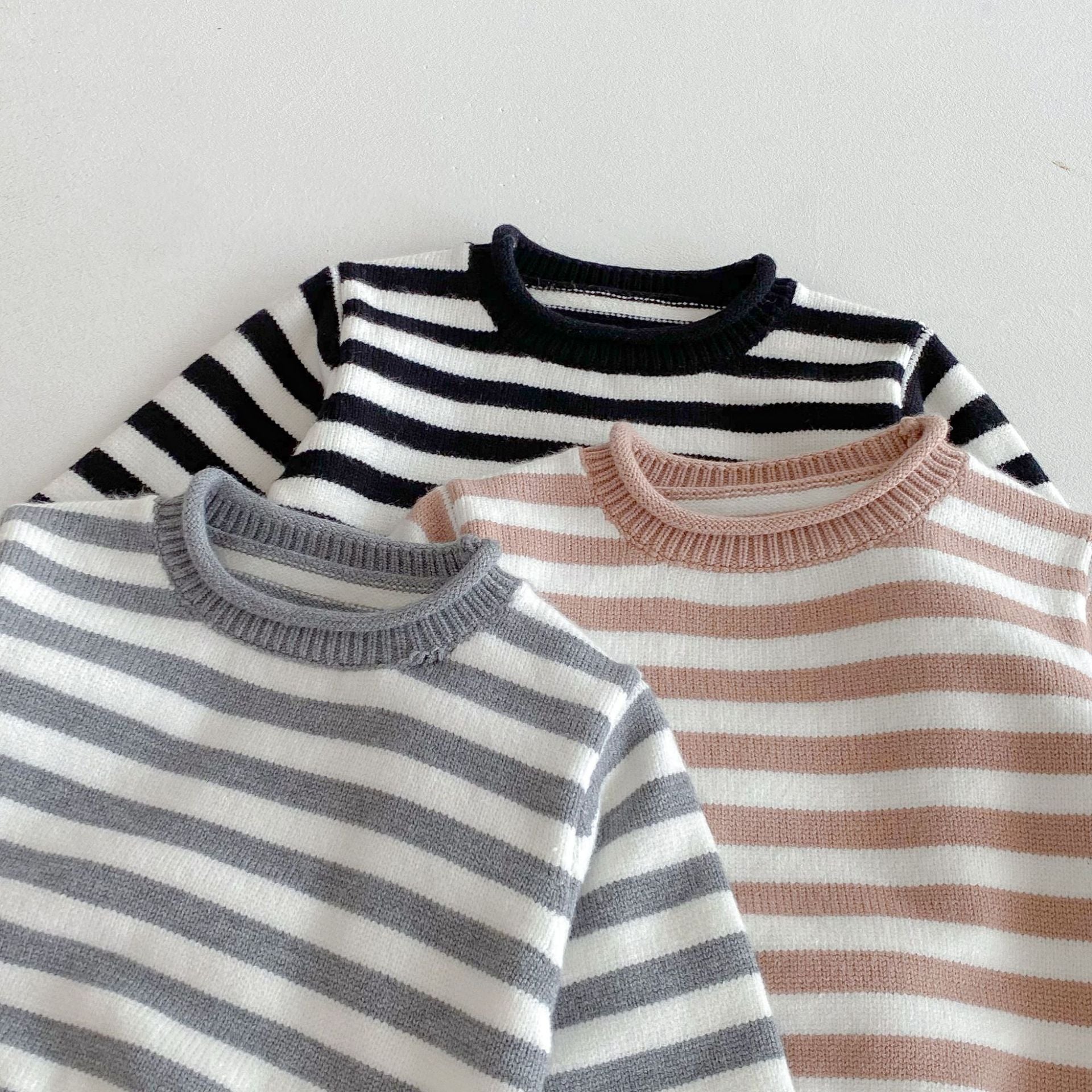 （Pre Order 2 Weeks）Unisex Fall Stripe Knitted Sweater