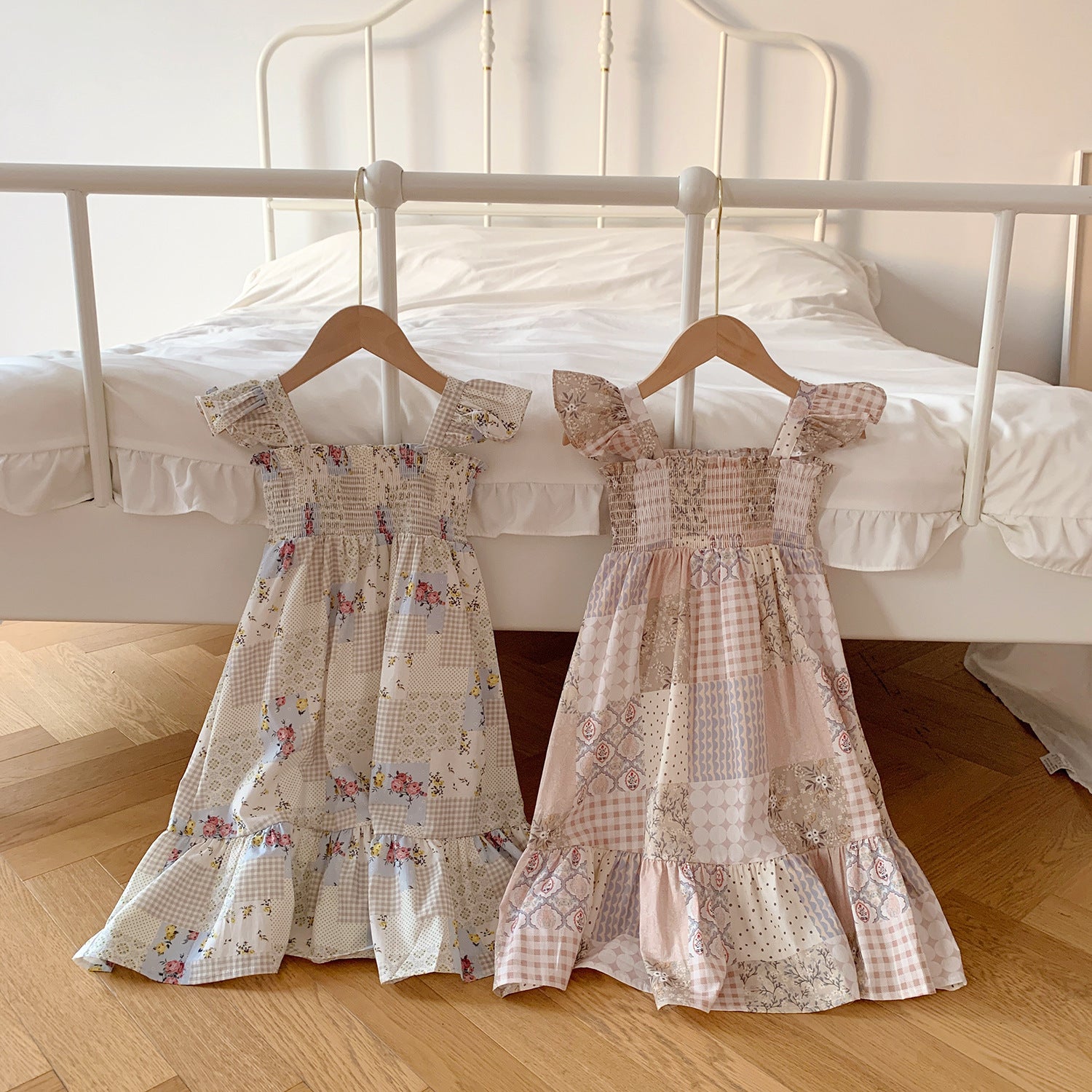 （In Production）Girls Spring&Summer Print Smocked Dress