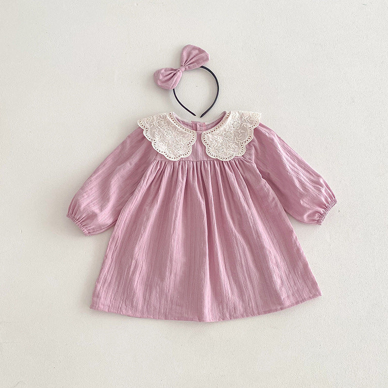 （In Production）Sisters Spring Pink Doll Collar Dress&Romper