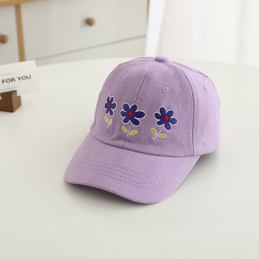 （Pre Order）Girls Spring&Summer Floral Embroidery Baseball Cap