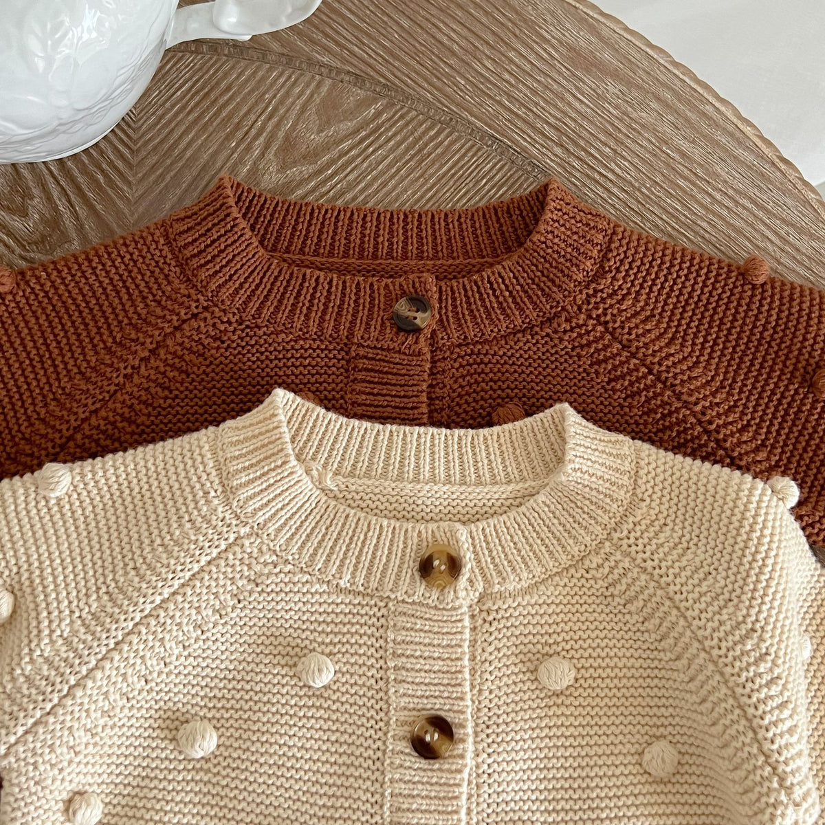 （Pre Order 2 Weeks）Kids Fall&Winter Dot Sweater Cardigan