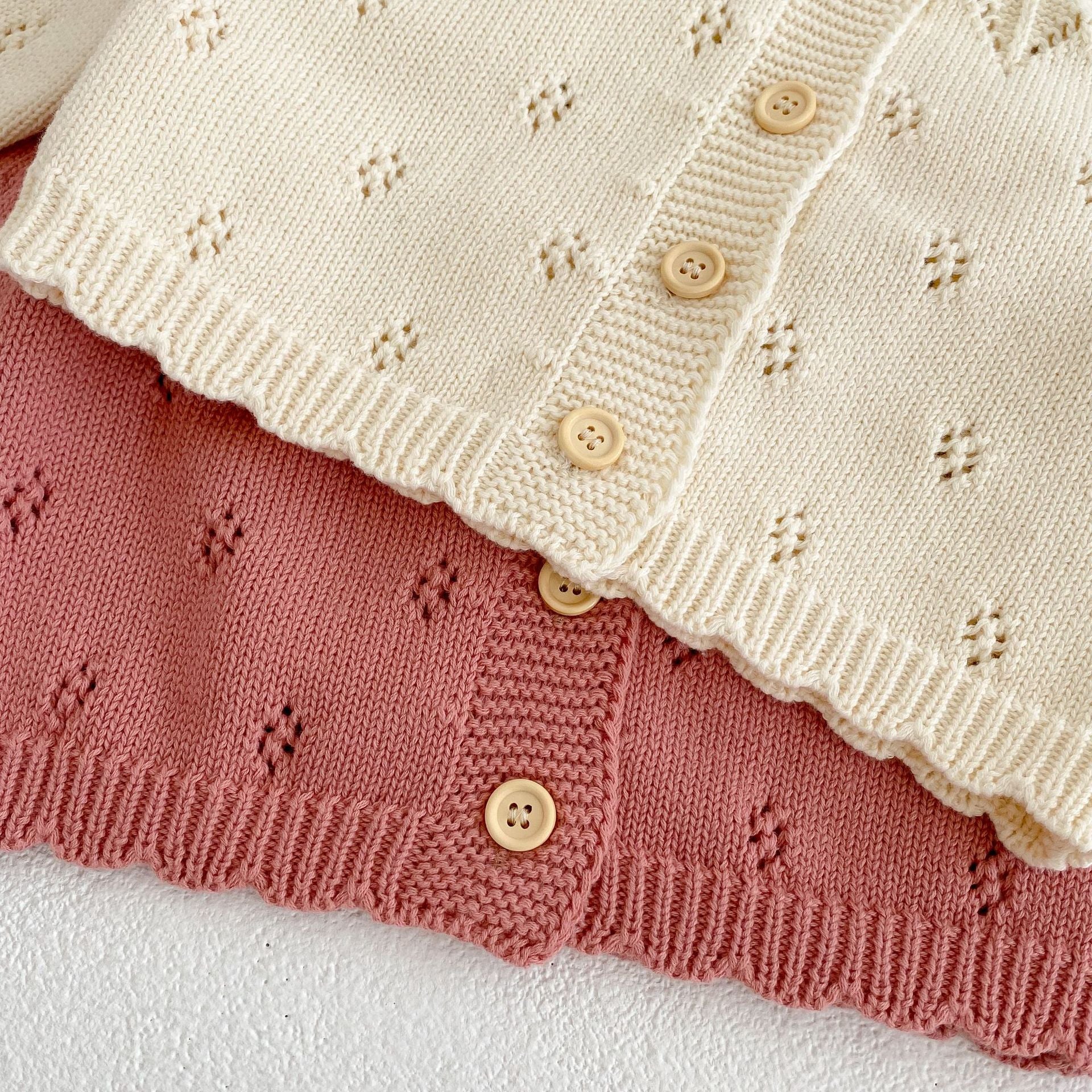 （Pre Order 2 Weeks）Girls Fall Scallop Knitted Cardigan