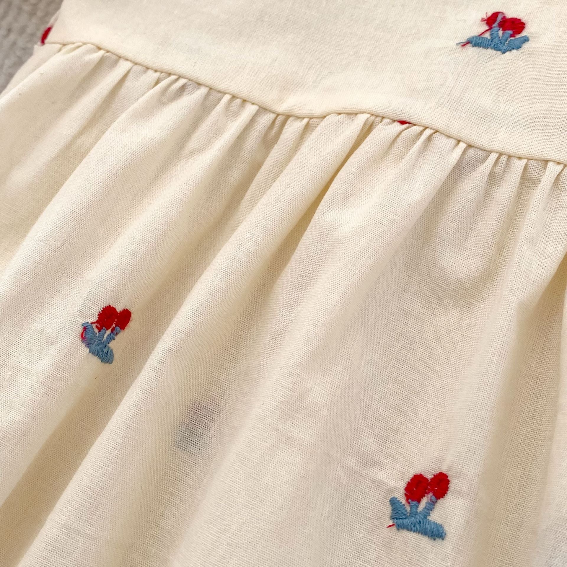 （Pre Order 2 Weeks）Sisters Cherry Embroidery Baby Collar Dress&Romper